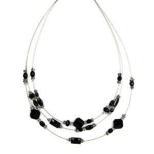  Napier Jet Black 16 Illusion Necklace: Jewelry