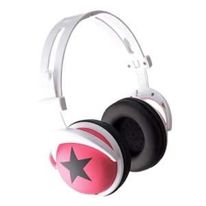  Stylish Star Headphone   PINK/BLACK Electronics