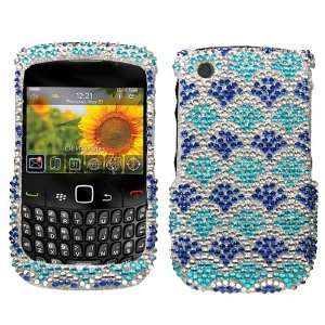 BLACKBERRY CURVE 8520 8530 9300 3G BLUE AND SILVER WHITE WAVELET FISH 