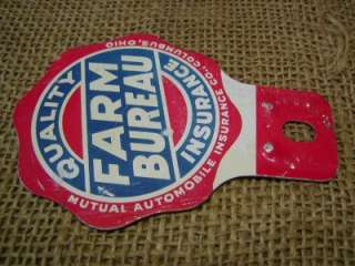 Vintage Farm Bureau Insurance Plate Sign Antique Tag   