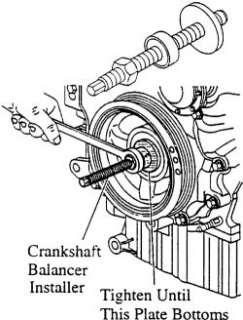   balancer bolt threads in the end of the crankshaft 3 5l vin h engine