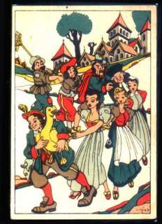 GERMAN FAIRY TALE GOLDEN GOOSE BY GRIMM OLD POSTCARD  