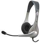Silver Cyber Speech Recognition Stereo Headset and Boom Mic, Model AC 