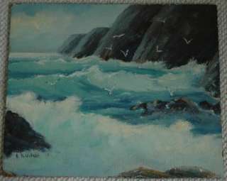 Listed Canadian artist Bertram Russell Wilson Seascape  