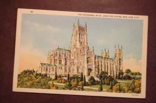 St. John The Divine Cathedral, NY. Old Vintage Postcard  