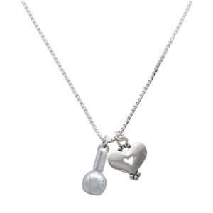  3 D Silver Nail Polish and Silver Heart Charm Necklace 