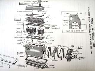 CASE Model 219A Gasoline Engine 1957 Parts Catalog  