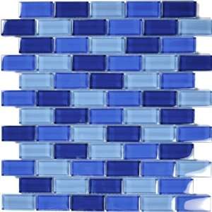  Glass Tile Cobalt Blue Glass Tile Blend 1 x 2 Home 