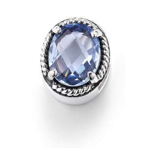   Sterling Silver Blue Spinel Slide Charm For Charm Bracelets: Jewelry