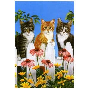  Picket Fence Kittens Silk Reflections Flag 29x43 