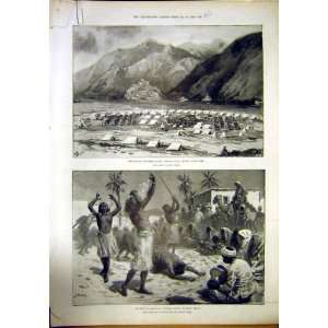  Indian Frontier Thana Soudan Wady Halfa Old Print 1897 