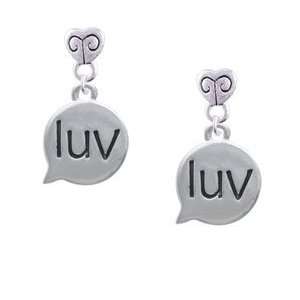  luv   Love   Text Chat   Silver Plated Mini Heart Charm 