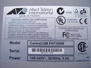   International ATI CentreCOM 16Port Dual Speed Network Hub FH716SW