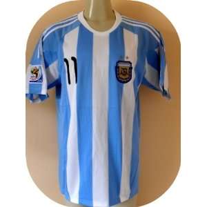  ARGENTINA # 11 TEVEZ HOME SOCCER JERSEY SIZE XL .NEW 
