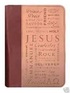 Bible Cover  Med  Names of Jesus ~ Italian Duo Tone NEW  