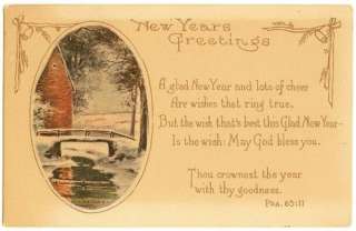 NEW YEARS POSTCARDS   RELIGIOUS   BIBLE VERSE, PSALM  