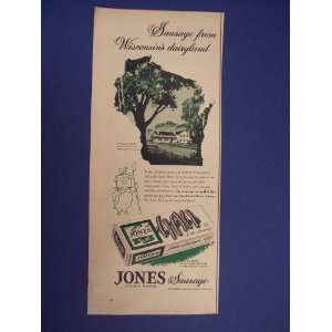  Jones sausage, dairy farm 60s Print Ad,vintage Magazine 