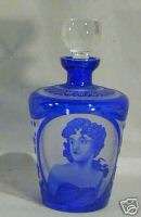 Capella Cobalt Blue Cameo Glass Lg. Perfume Bottle  