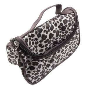   Portable Leopard Print Cosmetic Brush Lipstick Hand Carrying Case Bag