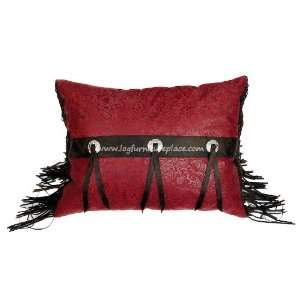  Cheyenne Red Rectangle Pillow with Conchos