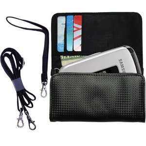 Black Purse Hand Bag Case for the Samsung SPH M240 with both a hand 
