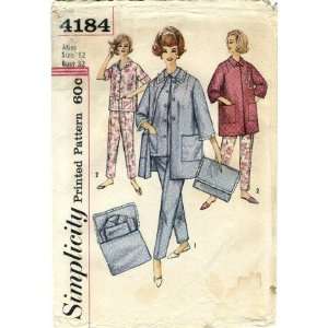  Simplicity 4184 Sewing Pattern Misses Pajamas Coat & Case 