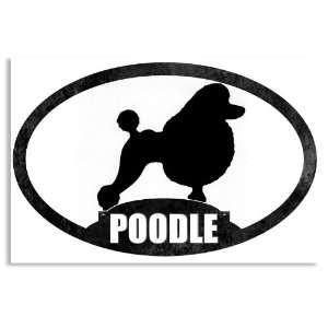 Oval Poodle Profile (Dog Breed) Sticker: Everything Else