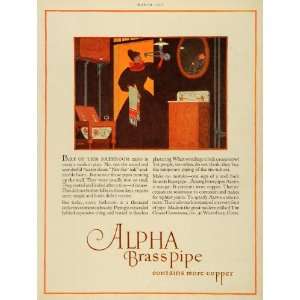 1927 Ad Alpha Brass Pipe Copper Chase Waterbury Connecticut Bathroom 
