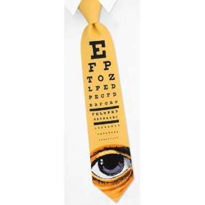  Eye Chart yellow microfiber Tie 