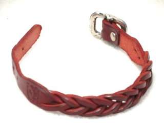 IL BISONTE Fine Italian Dark Brown Leather Braided Bracelet w/ Bag and 