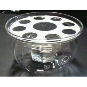  Clear glass teapot warmer with tea light candle: Home 