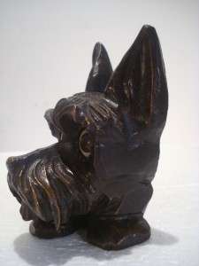   OSWALD Rotating Eye Clock BLACK FOREST Dog Carving German Germany EXC