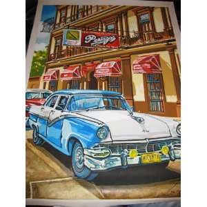  Original Cuban Art Oil Painting on Canvas 1950s American 