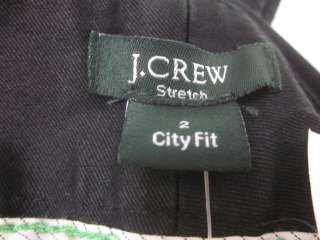 NWT J. CREW Black City Fit Cropped Pants Trousers Sz 2  
