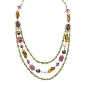  Bourges Purple Hues Multi Strand Necklace Jewelry