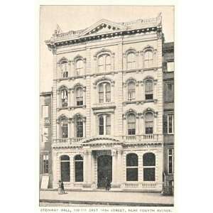  1893 Print Steinway Hall Building New York City NYC 