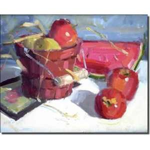 Summer Color by Judy Crowe   Fruit Apple Ceramic Accent Tile 8 x 10 