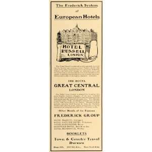   Ad Hotel Russell & Great Central Frederick Group   Original Print Ad