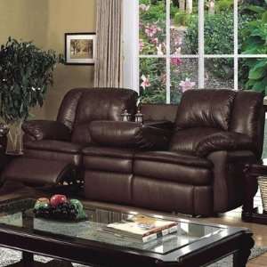    Calahan Bonded Leather Reclining Sofa in Brown