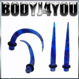 2G CLEAR BLUE SWIRL EAR TAPER STRETCHER 4G TALON COMBO  