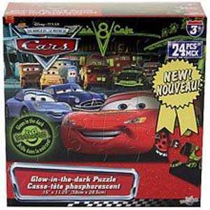  Disney Cars 24 pc Glow in the Dark Puzzle: Toys & Games