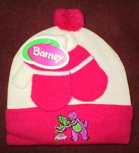 Barney Hat and Mittens #20465 BNY FUS  
