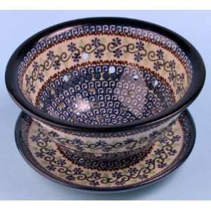 Polish Pottery Berry Bowl 4 1/4 H x 7 3/4 Diameter:  