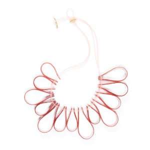  JousJous Rubber Silver Petals Necklace, Breast Cancer 