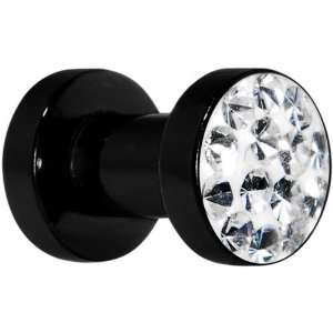   Gauge Clear Ferido Crystal Black Acrylic Screw Fit Plug: Jewelry