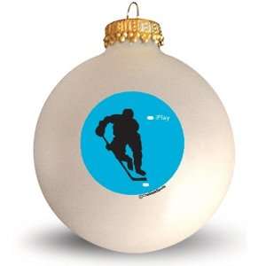  Glass Ornament   iPlay Hockey