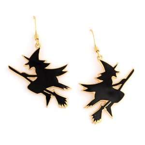  Witch on broomstick french wire earrings Jewelry
