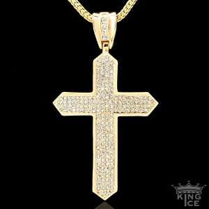    Gold Plated Iced Out Arrow Cross Pendant  Hip Hop Jewelry Jewelry
