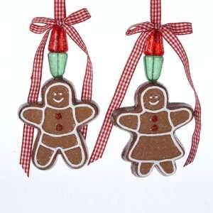  Club Pack of 24 Gingerbread Kisses Brown Boy Girl W/Beads 