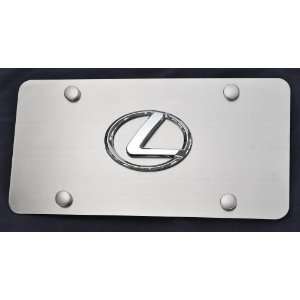    Lexus Logo on Brush Stainless Steel License Plate 